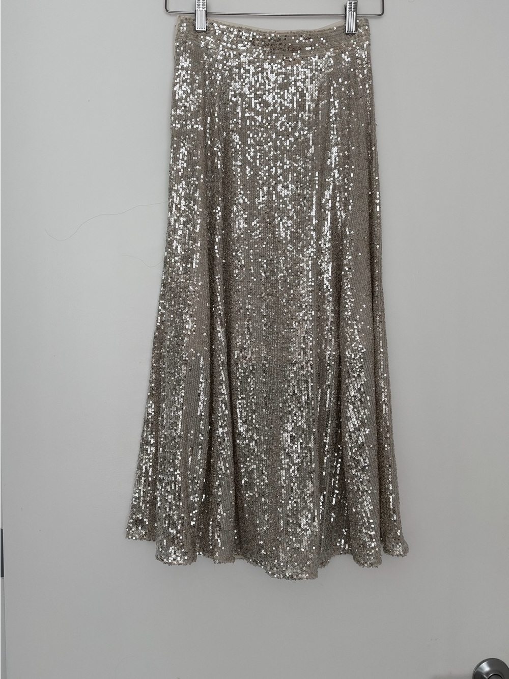 H&M Silver Sequin Maxi Skirt